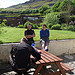 Relaxing in Owen's garden