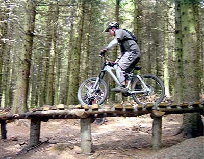 Me riding part of the Ewok Village at Glentress - Photo by Rich Wood
